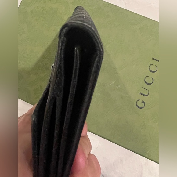 Auth Gucci Monogram Black Coated Canvas Wallet w Silver Hardware, Pre-owned cond - Picture 13 of 13